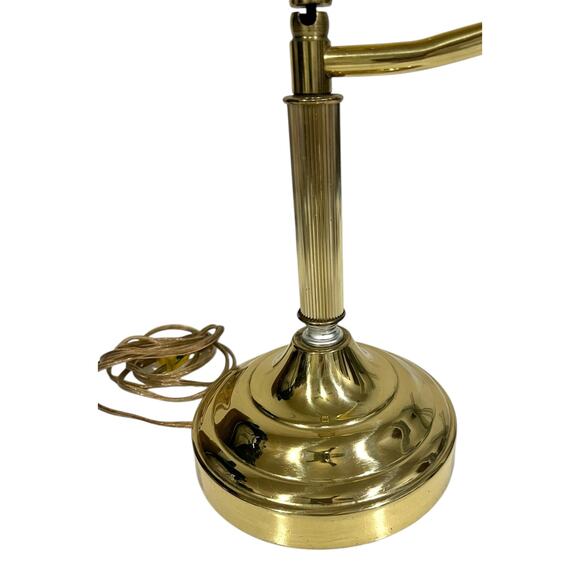 Vintage Swing Arm Brass 13” Table Desk Lamp Underwriters Laboratories - Picture 4 of 11